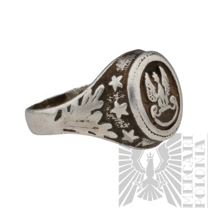 [SILVER] III RP Patriotic Signet of the Polish Army with the Polish Eagle