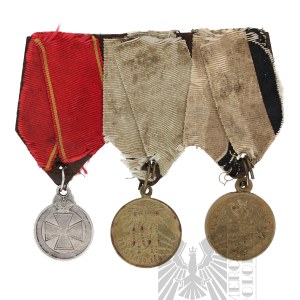 [POWSTANIE STYCZNIOWE] Carska Rosja Szpanga Trzech Odznaczeń - Znak Orderu Świętej Anny Medal „Za uśmierzenie buntu polskiego” 1863-1864, Medal Pamiątkowy Wojny Krymskiej w Latach 1853-56