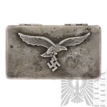 III Rzesza Metalowa Szkatułka z Metalową Gapą Luftwaffe