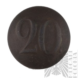 Tsarist Russia - Button of the 20th Infantry Regiment Brass.