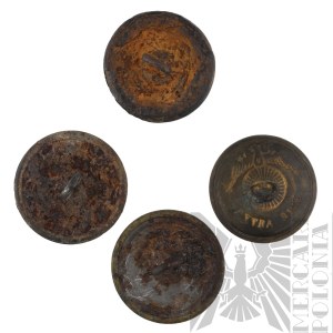 Austria-Hungary - Four Regimental Buttons with Numbers, 10, 20, 2.