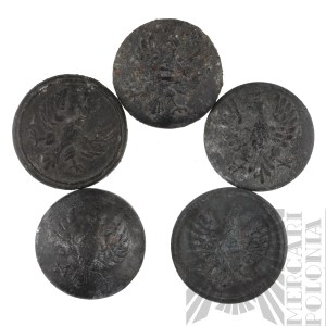 1WW - Five Polish Buttons wz.17 and Polnische Wehrmacht with Eagle