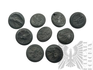 II RP Set of 9 Buttons wz.19
