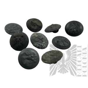 II RP Zestaw 9 Małych Guzików wz.19