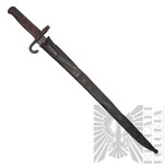 Austro-Węgry Bagnet M1870 Werndl w Pochwie - Rękojeść Drewniana z Okresu