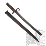 Austro-Węgry Bagnet M1870 Werndl w Pochwie - Rękojeść Drewniana z Okresu