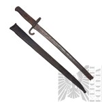 Austro-Węgry Bagnet M1870 Werndl w Pochwie - Rękojeść Drewniana z Okresu
