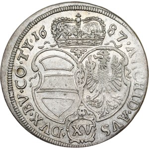 Leopold I. (1657-1705) XV Kreuzer 1687 Hall
