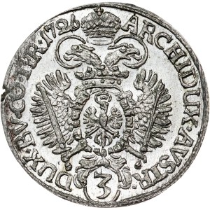 Karl VI. (1711-1740) 3 Kreuzer 1726 Hall