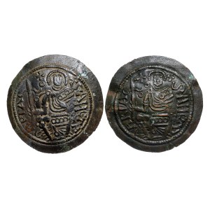 Hongrie - Bela III (1172-1196). Paire de monnaies en cuivre