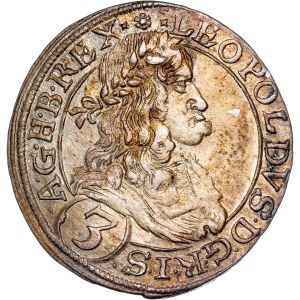 Leopold I. (1657-1705) 3 Kreuzer 1669 Vienna