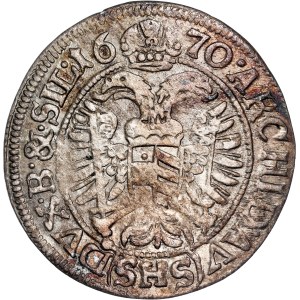 Leopold I. (1657-1705) 3 Kreuzer 1670 Breslau