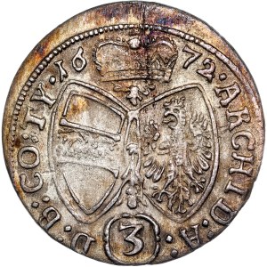 Leopold I. (1657-1705) 3 Kreuzer 1672 Hall