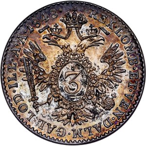 Ferdinand I. (1835-1848) 3 Kreuzer 1848 A
