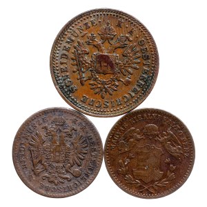 Franz Joseph I. (1848-1916) 1 Kreuzer LOT - 3 pcs