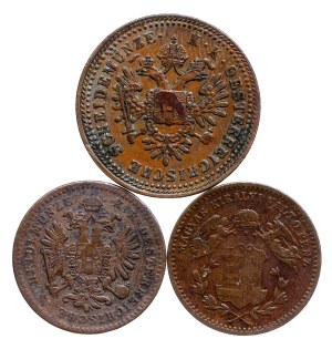 Franz Joseph I. (1848-1916) 1 Kreuzer LOT - 3 pcs