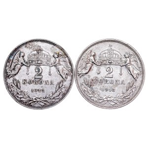 Franz Joseph I. (1848-1916) 2 Korona KB - 2 pcs
