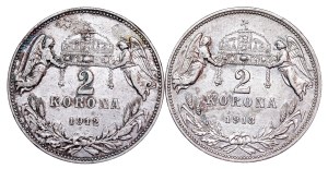 Franz Joseph I. (1848-1916) 2 Korona KB - 2 pcs