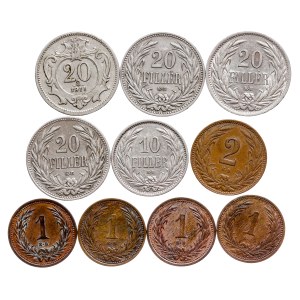Franz Joseph I. (1848-1916) Filler, Heller LOT - 10 pcs