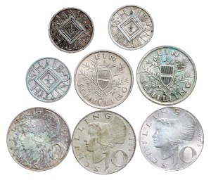 Austria - Silver Coin LOT - 8 pcs