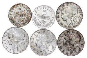 Austria - Silver Coin LOT - 6 pcs
