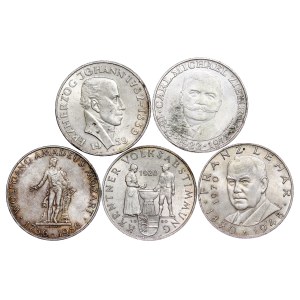 Austria - Silver 25 Schillings LOT - 5 pcs