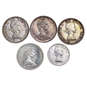Canada - Silver Coin LOT - 5 pcs