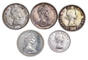 Canada - Silver Coin LOT - 5 pcs