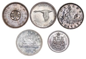 Canada - Silver Coin LOT - 5 pcs
