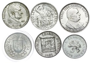 Czechoslovakia, Slovakia - Silver Coin LOT - 6 pcs