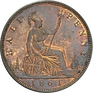 Veľká Británia - Victoria 1/2 Penny 1861