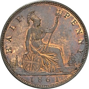 Great Britain - Victoria 1/2 Penny 1861