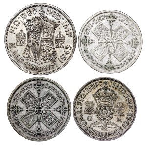 Great Britain - Silver coin LOT - 4 pcs
