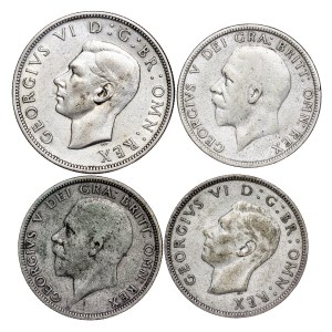 Great Britain - Silver coin LOT - 4 pcs