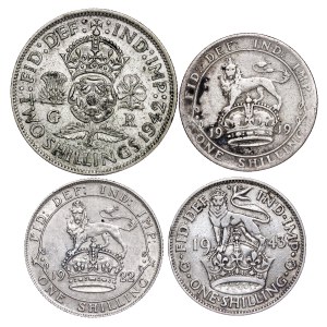 Great Britain - Silver coin LOT - 4 pcs