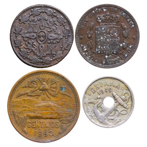 Mexico, Spain - Coin LOT - 4 pcs