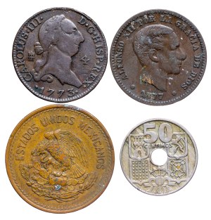 Mexico, Spain - Coin LOT - 4 pcs