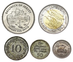 World Coins - LOT - 5 pcs