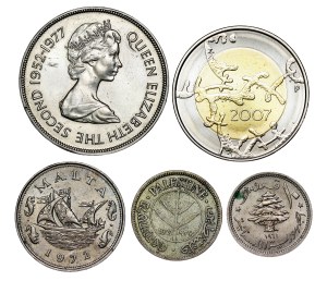 World Coins - LOT - 5 pcs