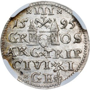 Poland - Sigismund III Vasa Groschen (Trojak) 1595 Riga