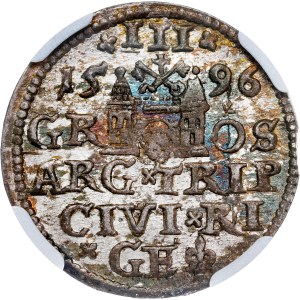 Polska - Zygmunt III Waza Groschen (Trojak) 1596 Ryga