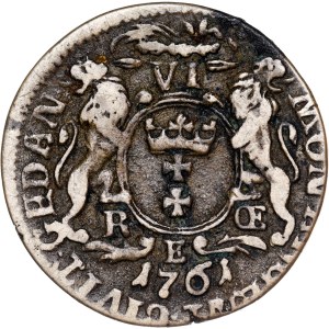 Poland - Friedrich August II, 6 groschen 1761, Danzig