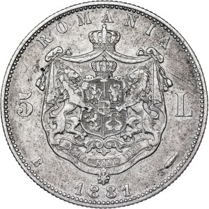 Romania - Carol I - 5 Lei 1881 B