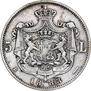 Romania - Carol I - 5 Lei 1883 B