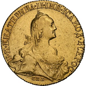 Russia - Catherine II gold 10 Roubles 1772 CПБ