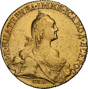 Russia - Catherine II gold 10 Roubles 1772 CПБ