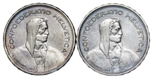 Switzerland - 5 Francs - 1931 , 1932