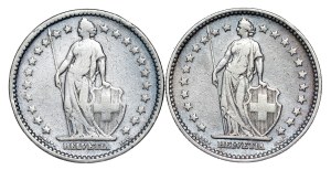 Switzerland - 2 Francs - 1878 , 1894