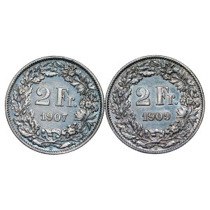 Switzerland - 2 Francs - 1907 , 1909