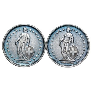 Switzerland - 2 Francs - 1907 , 1909